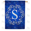 America Forever Royal Blue Winter Monogram House Flag