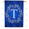 America Forever Royal Blue Winter Monogram House Flag