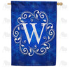 America Forever Royal Blue Winter Monogram House Flag