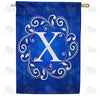America Forever Royal Blue Winter Monogram House Flag