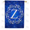 America Forever Royal Blue Winter Monogram House Flag