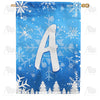 America Forever Wintry Monogram House Flag