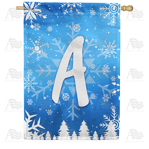 America Forever Wintry Monogram House Flag