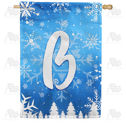 America Forever Wintry Monogram House Flag