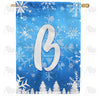 America Forever Wintry Monogram House Flag