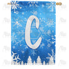 America Forever Wintry Monogram House Flag