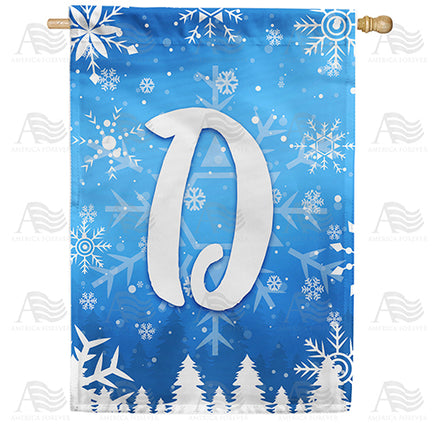 America Forever Wintry Monogram House Flag