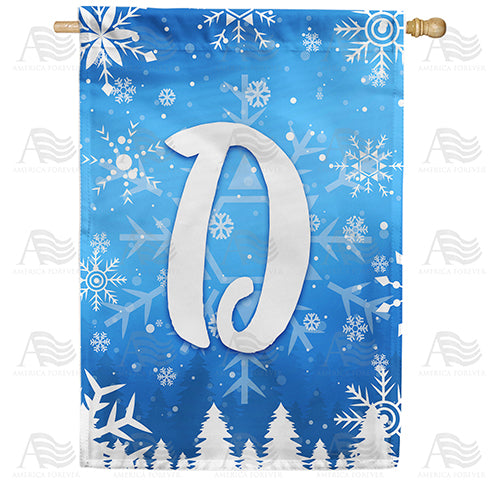 America Forever Wintry Monogram House Flag