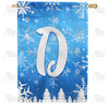 America Forever Wintry Monogram House Flag