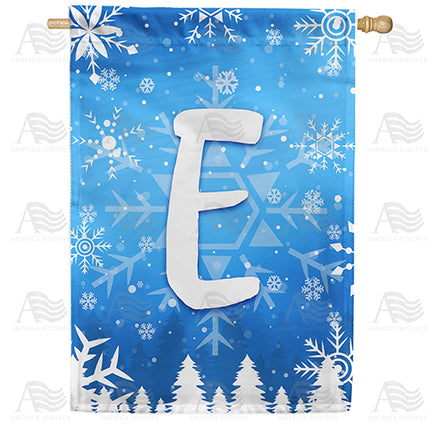 America Forever Wintry Monogram House Flag