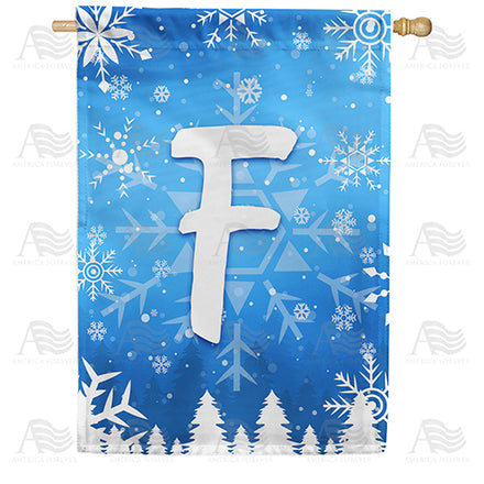 America Forever Wintry Monogram House Flag
