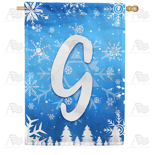 America Forever Wintry Monogram House Flag