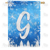 America Forever Wintry Monogram House Flag