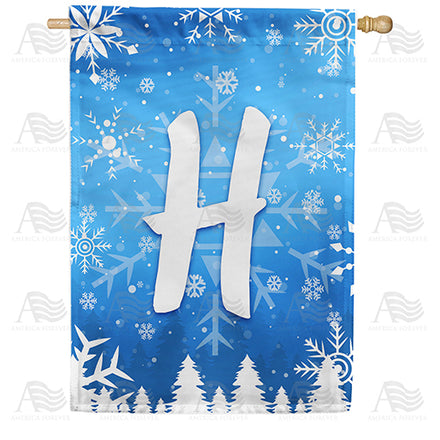 America Forever Wintry Monogram House Flag