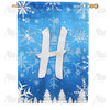 America Forever Wintry Monogram House Flag