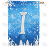 America Forever Wintry Monogram House Flag