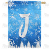 America Forever Wintry Monogram House Flag