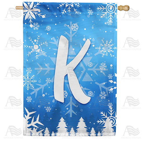 America Forever Wintry Monogram House Flag