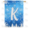 America Forever Wintry Monogram House Flag
