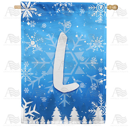 America Forever Wintry Monogram House Flag
