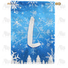 America Forever Wintry Monogram House Flag