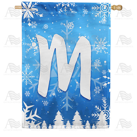 America Forever Wintry Monogram House Flag