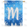 America Forever Wintry Monogram House Flag