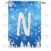 America Forever Wintry Monogram House Flag