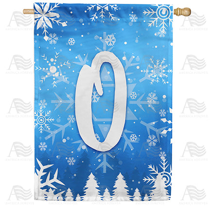 America Forever Wintry Monogram House Flag