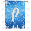 America Forever Wintry Monogram House Flag