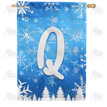 America Forever Wintry Monogram House Flag
