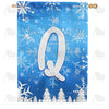 America Forever Wintry Monogram House Flag