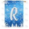 America Forever Wintry Monogram House Flag