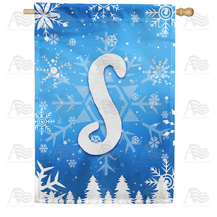 America Forever Wintry Monogram House Flag