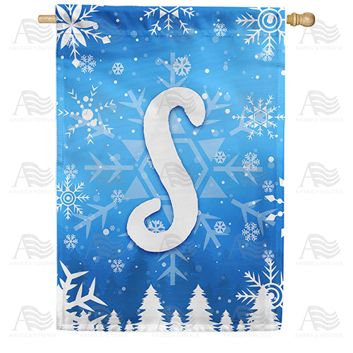 America Forever Wintry Monogram House Flag