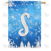 America Forever Wintry Monogram House Flag
