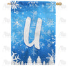 America Forever Wintry Monogram House Flag