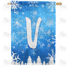 America Forever Wintry Monogram House Flag