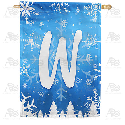 America Forever Wintry Monogram House Flag