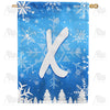 America Forever Wintry Monogram House Flag