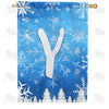 America Forever Wintry Monogram House Flag