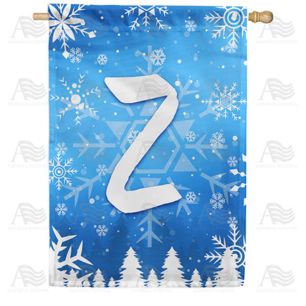 America Forever Wintry Monogram House Flag