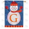 America Forever Snowman Monogram House Flag