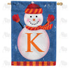 America Forever Snowman Monogram House Flag