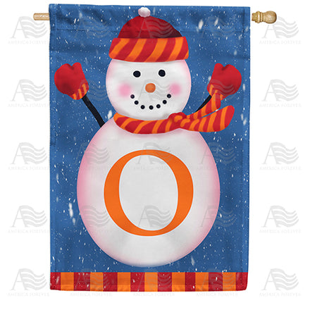 America Forever Snowman Monogram House Flag