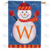 America Forever Snowman Monogram House Flag