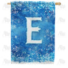 America Forever Icy Snowflakes Monogram House Flag