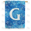 America Forever Icy Snowflakes Monogram House Flag