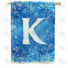 America Forever Icy Snowflakes Monogram House Flag