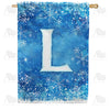 America Forever Icy Snowflakes Monogram House Flag